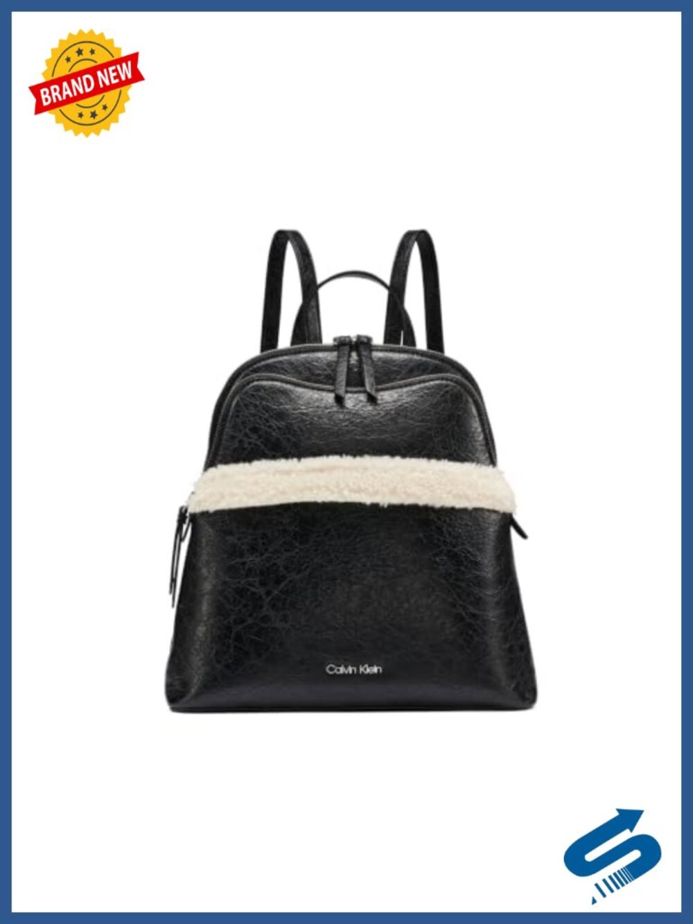 Vegan Leather Organizational Backpack Multiple Pockets Shoulder Strap